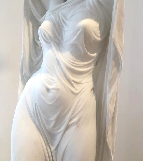 Woman siluete in white dress