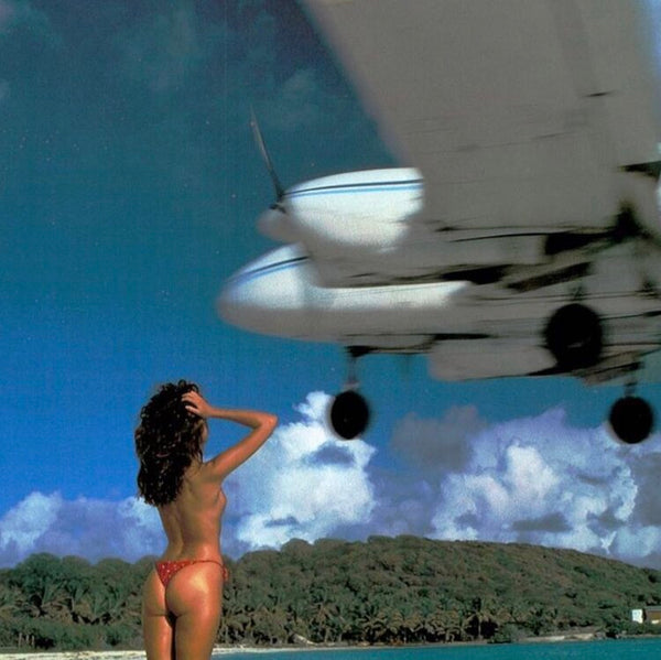Woman under the plane